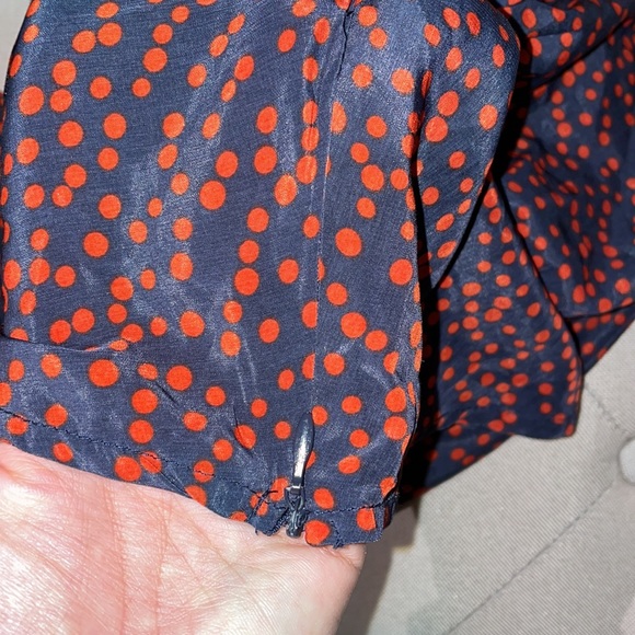 Forever 21 Navy Red polkadots Blouse top shirt - Picture 5 of 6